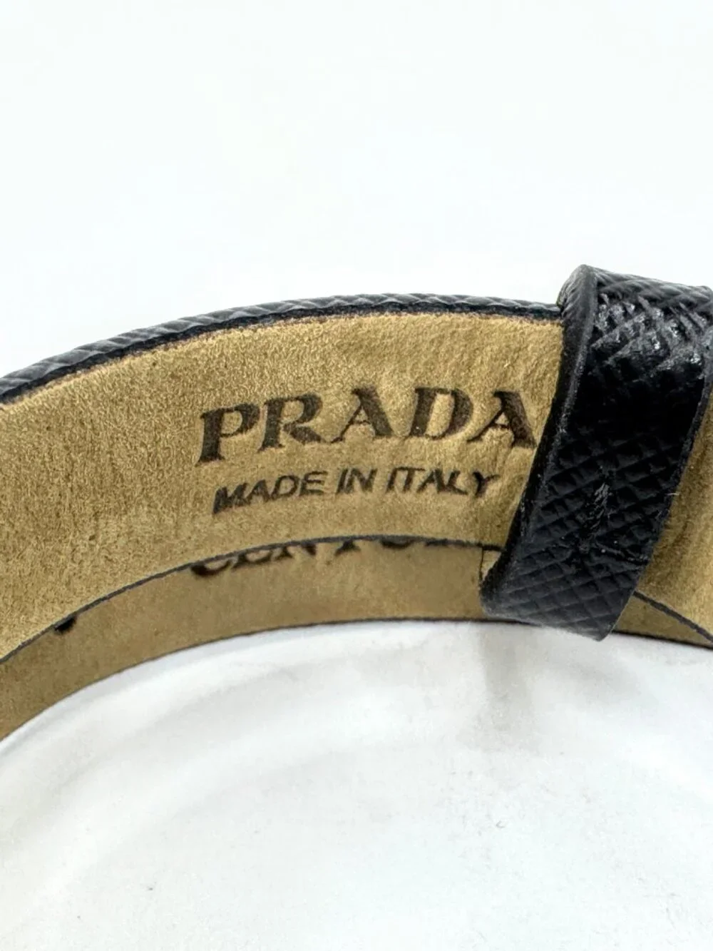 Vintage Prada Centurion Black Saffiano Leather Double Wrap Bracelet Unisex GS874